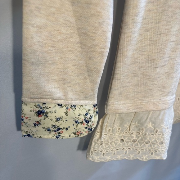 Waypoints The Hue Company Knit Lace Cream Floral Girls Long Sleeve Dress Size M - Picture 10 of 13